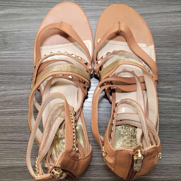 Vince Camuto Havkina Gladiator Thong Sandals size 8 fudge tan brown women's shoe - Picture 4 of 15